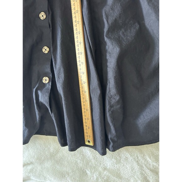 Free People Black Midi Dress Button Front Sweetheart Bodice Tie Back Fit & Flare - Picture 8 of 14